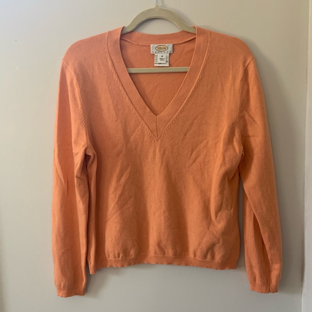 Peachy Orange V-Neck Sweater